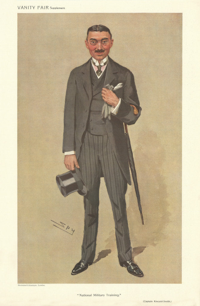 VANITY FAIR SPY CARTOON Thomas Kincaid-Smith 'National Military Training' 1909